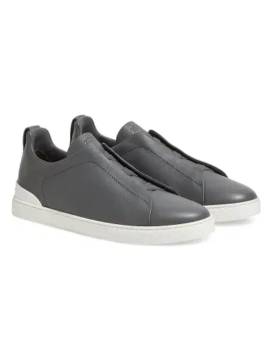 ZEGNA Men's Secondskin Triple Stitch Sneakers - Dark Grey | Thumbnail 2 ZEGNA Men's Secondskin Triple Stitch Sneakers - Dark Grey | Thumbnail 2