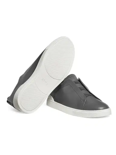 ZEGNA Men's Secondskin Triple Stitch Sneakers - Dark Grey | Thumbnail 4 ZEGNA Men's Secondskin Triple Stitch Sneakers - Dark Grey | Thumbnail 4