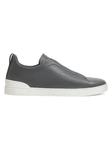 ZEGNA Men's Secondskin Triple Stitch Sneakers - Dark Grey | Thumbnail 1 ZEGNA Men's Secondskin Triple Stitch Sneakers - Dark Grey | Thumbnail 1