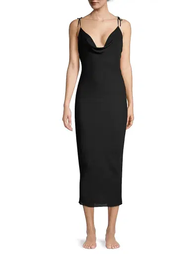 Kiki de Montparnasse Women's Tie Strap Midi Slip Dress - Ivory - Size 8 | Thumbnail 2