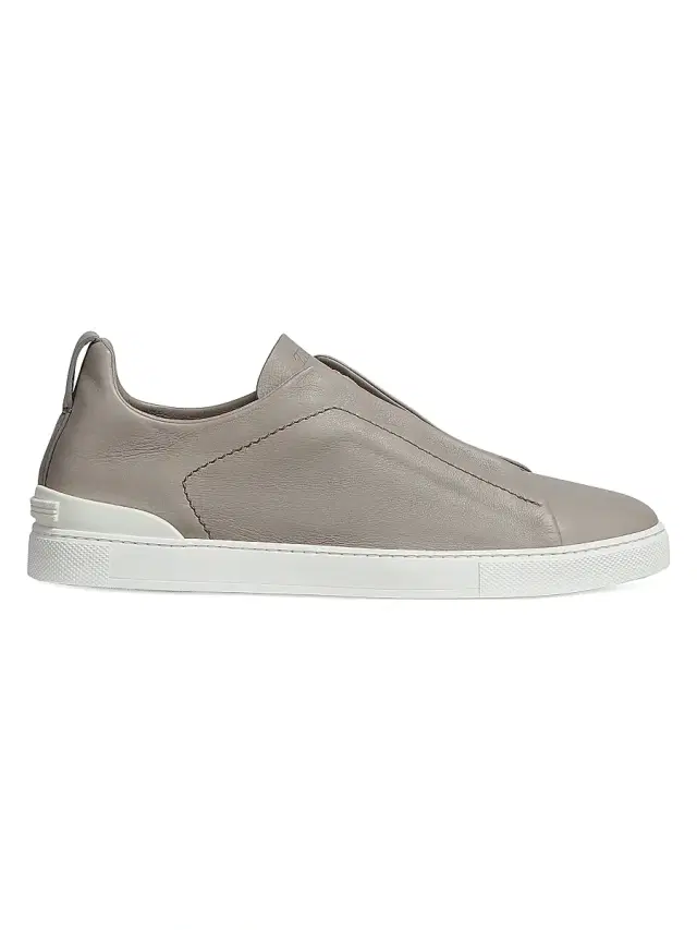 ZEGNA Men's Secondskin Triple Stitch Sneakers - Light Grey