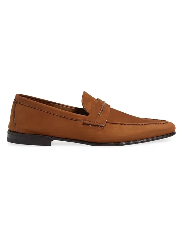 ZEGNA Men's Secondskin Mocassin Loafers - Dark Foliage