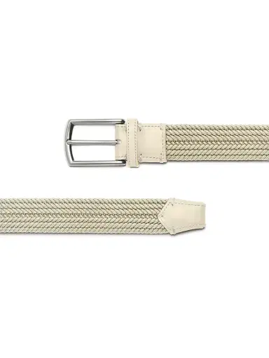 Zegna Men's Braided Rayon Belt - Light Beige | Thumbnail 2
