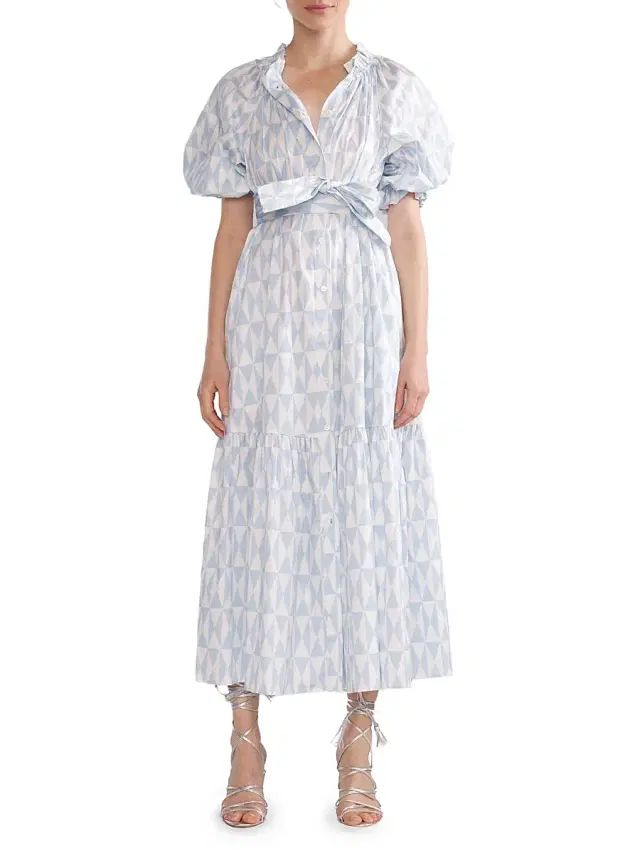 Cynthia Rowley Women's Saratoga Cotton Maxi Dress - Blue White