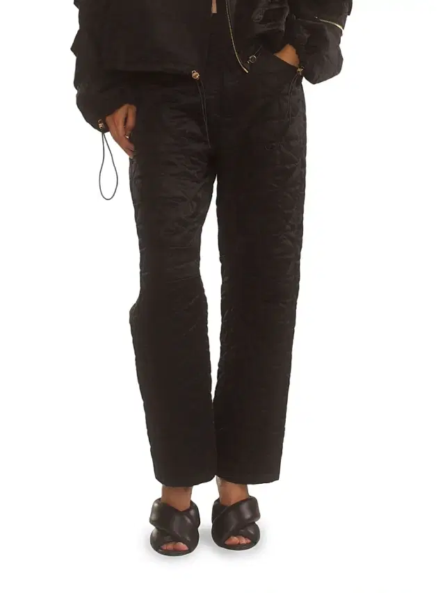 Cynthia Rowley Women's Quilted Horseshoes Straight-Leg Pants - Black