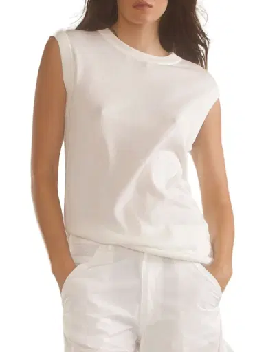 Cynthia Rowley Women's Knit Crewneck Top - White | Thumbnail 3