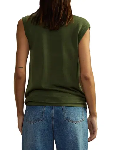 Cynthia Rowley Women's Knit Crewneck Top - Dark Green | Thumbnail 4
