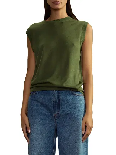 Cynthia Rowley Women's Knit Crewneck Top - Dark Green | Thumbnail 1