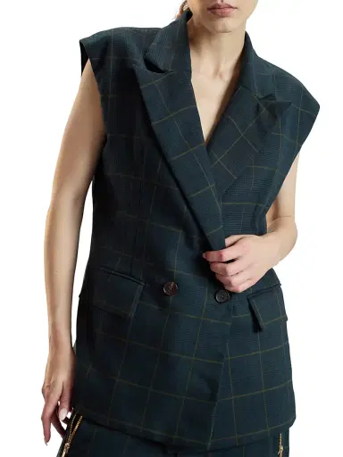 CYNTHIA ROWLEY Women's Plaid Cargo Pants - Green Plaid - Size Large | Thumbnail 5