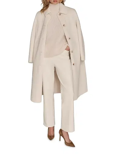 Donna Karan New York Women's Faux-Fur Single-Breasted Coat - Ivory - Size XL | Thumbnail 2