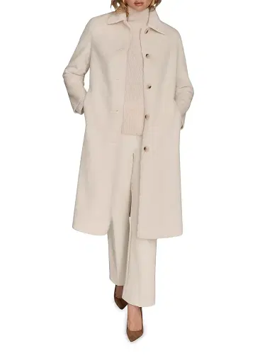 Donna Karan New York Women's Faux-Fur Single-Breasted Coat - Ivory - Size XL | Thumbnail 3