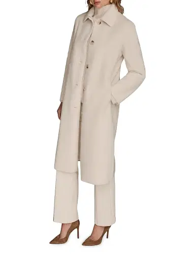 Donna Karan New York Women's Faux-Fur Single-Breasted Coat - Ivory - Size XL | Thumbnail 4