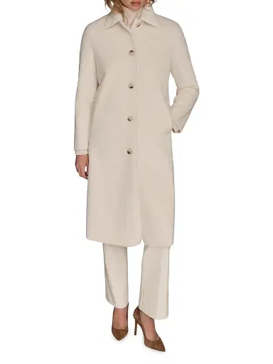 Donna Karan New York Women's Faux-Fur Single-Breasted Coat - Ivory - Size XL | Thumbnail 1