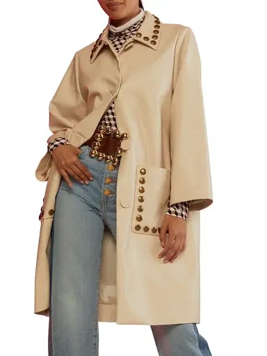 CYNTHIA ROWLEY Women's Studded Faux Leather Jacket | Thumbnail 1