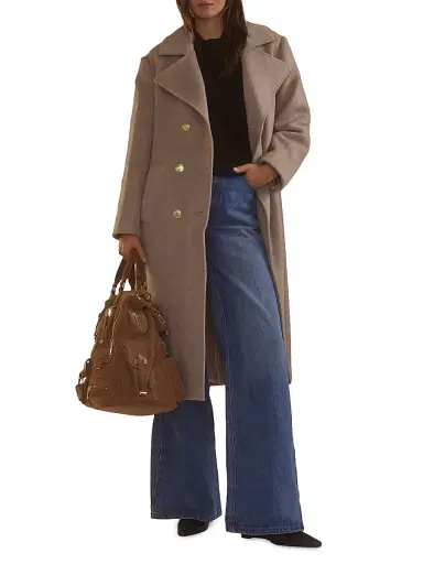 CYNTHIA ROWLEY Women's Noa Wool-Blend Coat - Camel - Size Small | Thumbnail 2
