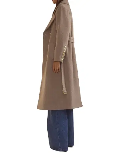 CYNTHIA ROWLEY Women's Noa Wool-Blend Coat - Camel - Size Small | Thumbnail 3