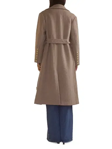 CYNTHIA ROWLEY Women's Noa Wool-Blend Coat - Camel - Size Small | Thumbnail 4