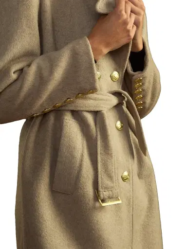 CYNTHIA ROWLEY Women's Noa Wool-Blend Coat - Camel - Size Small | Thumbnail 5
