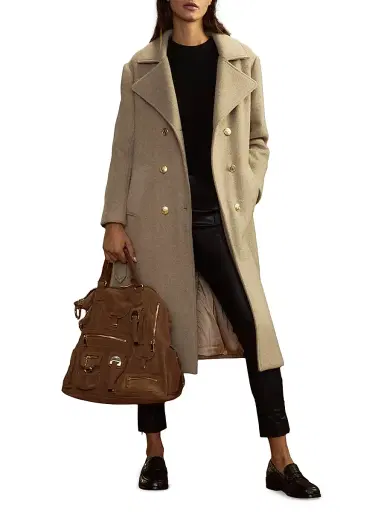 CYNTHIA ROWLEY Women's Noa Wool-Blend Coat - Camel - Size Small | Thumbnail 6