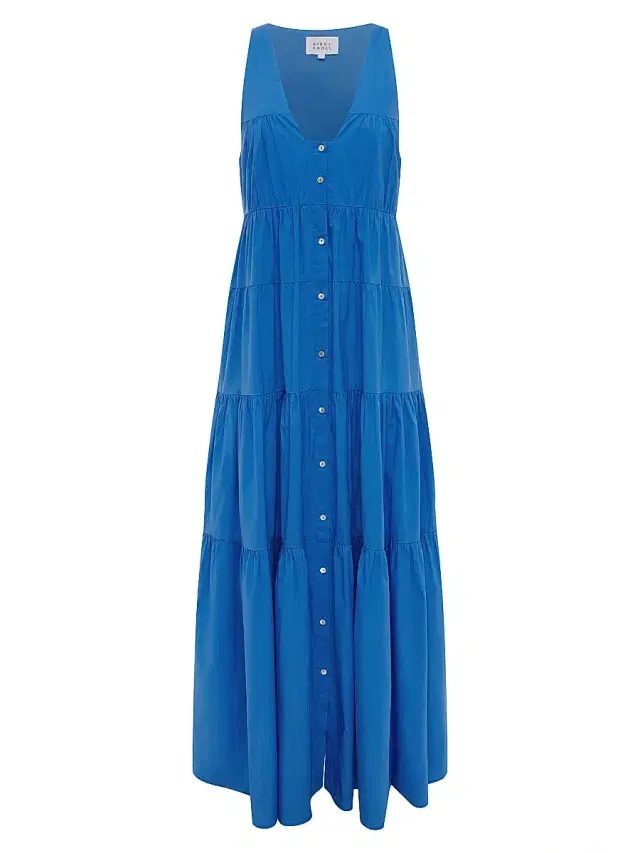Bird & Knoll Women's Poet Tiered Maxi Dress - French Blue