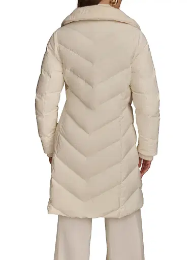 Donna Karan New York Women's Chevron Quilted Down Coat - Cream - Size XS | Thumbnail 6 Donna Karan New York Women's Chevron Quilted Down Coat - Cream - Size XS | Thumbnail 6