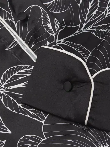 Averie Women's Leaf Print Long Pajama Set - Black - Size XS | Thumbnail 6 Averie Women's Leaf Print Long Pajama Set - Black - Size XS | Thumbnail 6