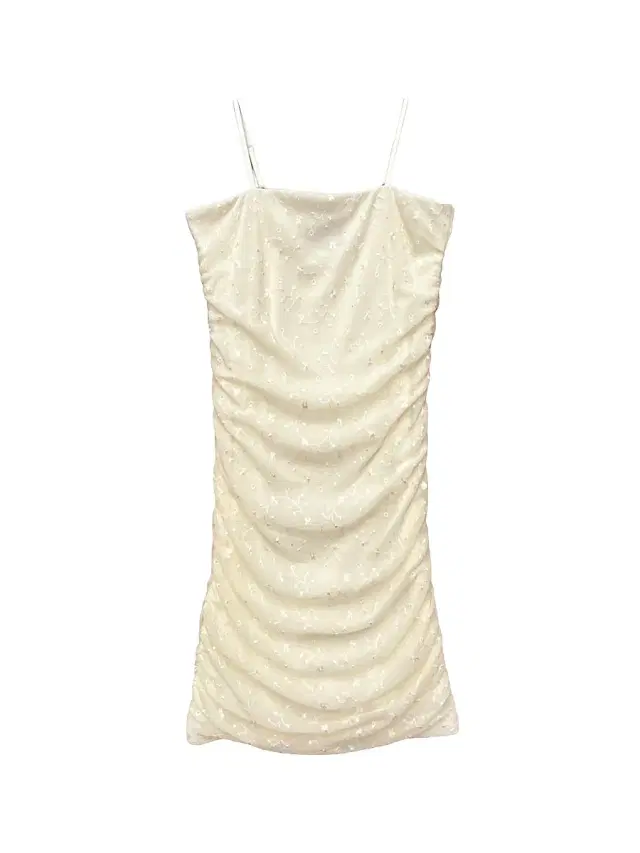 Un Deux Trois Girl's Floral Mesh Ruched Dress - Cream