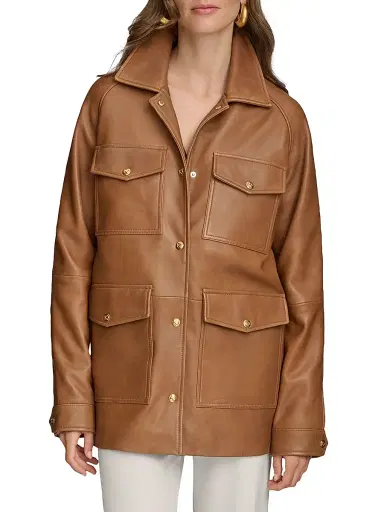 Donna Karan New York Women's Leather Field Jacket | Thumbnail 2 Donna Karan New York Women's Leather Field Jacket | Thumbnail 2
