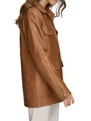 Donna Karan New York Women's Leather Field Jacket | Thumbnail 6 Donna Karan New York Women's Leather Field Jacket | Thumbnail 6