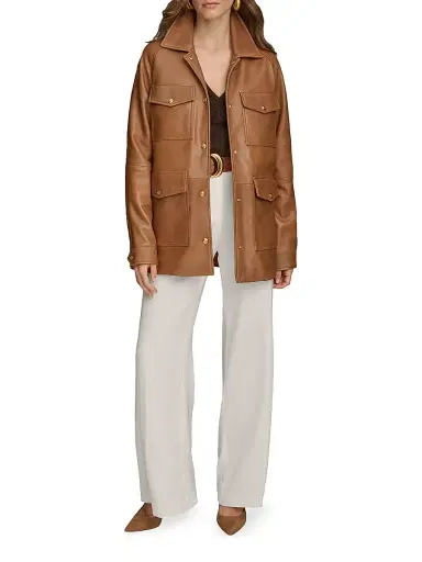 Donna Karan New York Women's Leather Field Jacket | Thumbnail 1 Donna Karan New York Women's Leather Field Jacket | Thumbnail 1