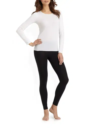 Hanro Women's Cotton Seamless Long-Sleeve Top - White - Size Large | Thumbnail 2