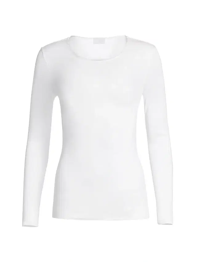 Hanro Women's Cotton Seamless Long-Sleeve Top - White