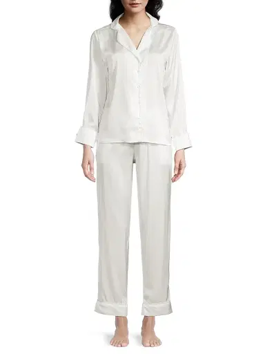 Averie Women's Two-Piece Bianca Pajama Set - White - Size XL | Thumbnail 3 Averie Women's Two-Piece Bianca Pajama Set - White - Size XL | Thumbnail 3