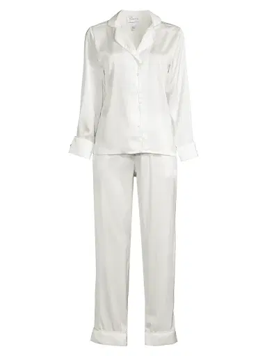 Averie Women's Two-Piece Bianca Pajama Set - White - Size XL | Thumbnail 1 Averie Women's Two-Piece Bianca Pajama Set - White - Size XL | Thumbnail 1