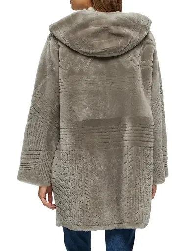 Gorski Women's Reversible Select Shearling Lamb Parka - Light Grey - Size Medium | Thumbnail 4 Gorski Women's Reversible Select Shearling Lamb Parka - Light Grey - Size Medium | Thumbnail 4