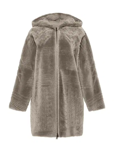 Gorski Women's Reversible Select Shearling Lamb Parka - Light Grey - Size Medium | Thumbnail 1 Gorski Women's Reversible Select Shearling Lamb Parka - Light Grey - Size Medium | Thumbnail 1