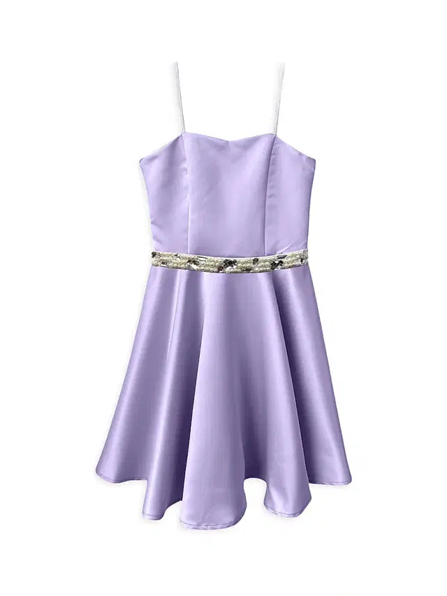 Un Deux Trois Girl's Fit-&-Flare Satin Dress - Lilsat