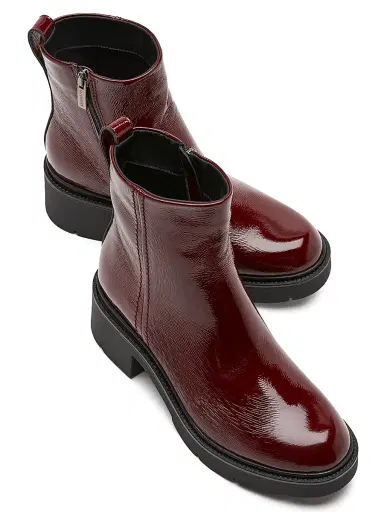 La Canadienne Women's Alec 20MM Waterproof Leather Booties - Bordeaux Patent Leather | Thumbnail 4