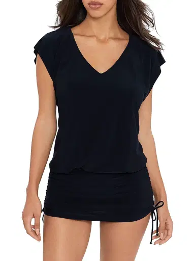 Magicsuit Women's Shirred Cover-Up Beach Dress - Black | Thumbnail 3