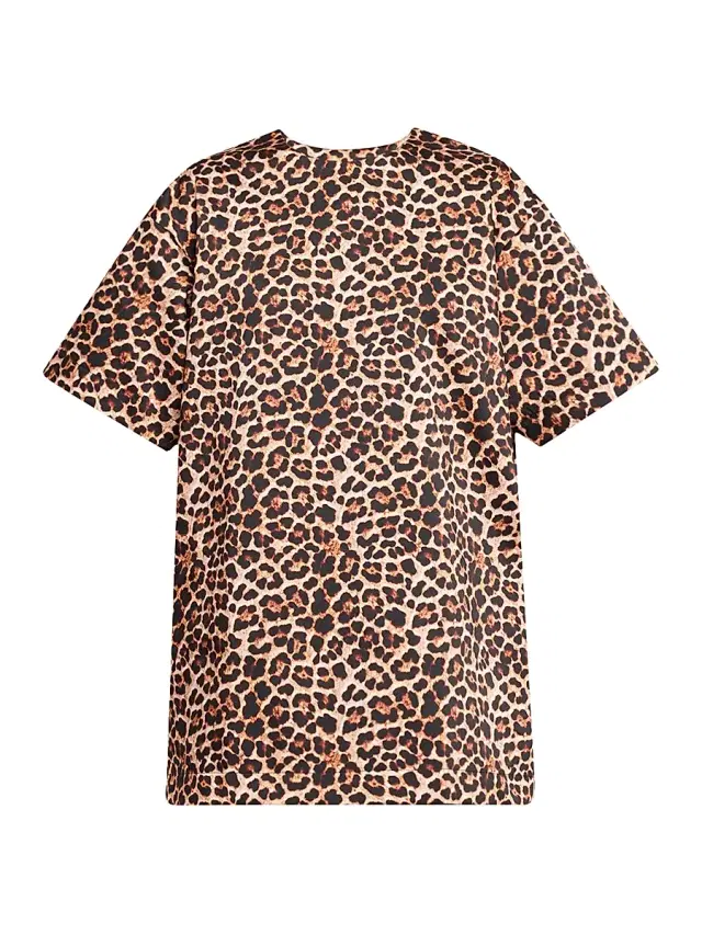 Marques'Almeida Women's Leopard-Printed Bonded Satin T-Shirt Dress - Brown