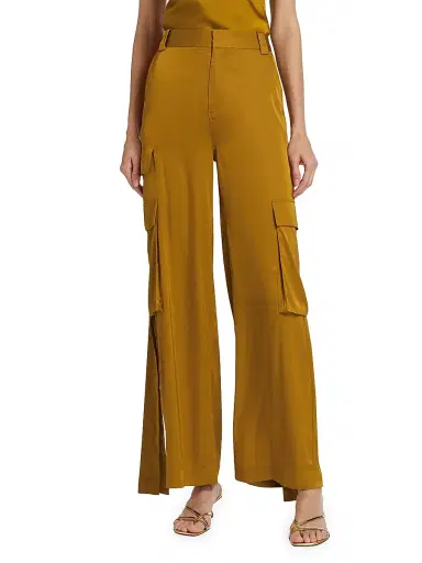 Et Ochs Women's Harrison Satin Cargo Pants - Patina | Thumbnail 3
