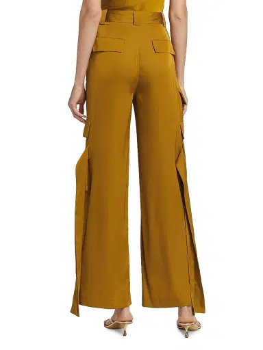 Et Ochs Women's Harrison Satin Cargo Pants - Patina | Thumbnail 5