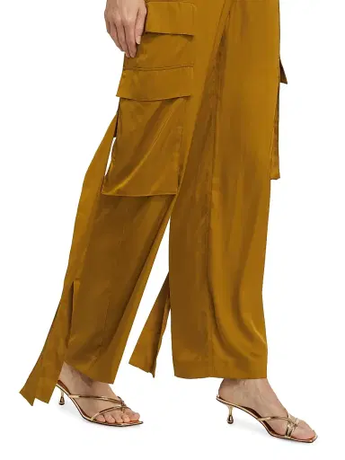 Et Ochs Women's Harrison Satin Cargo Pants - Patina | Thumbnail 6