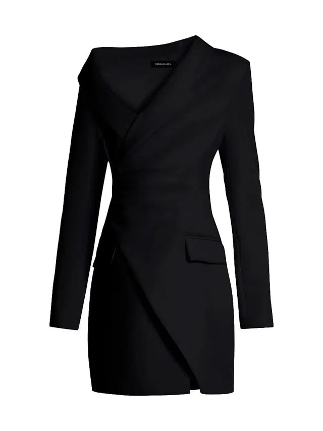 Women's Asymmetrical Blazer Dress - Black