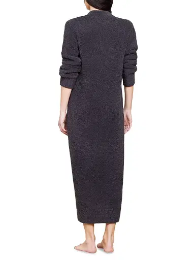 Barefoot Dreams Women's Cozychic Full Zip V-Neck Lounger - Carbon - Size XXS | Thumbnail 5 Barefoot Dreams Women's Cozychic Full Zip V-Neck Lounger - Carbon - Size XXS | Thumbnail 5