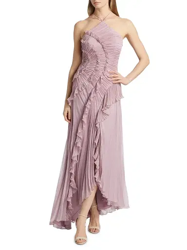 Amur Women's Lorelie Ruffle Halterneck Gown - Water Hyacinth - Size 14 | Thumbnail 3 Amur Women's Lorelie Ruffle Halterneck Gown - Water Hyacinth - Size 14 | Thumbnail 3