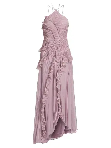 Amur Women's Lorelie Ruffle Halterneck Gown - Water Hyacinth - Size 14 | Thumbnail 1 Amur Women's Lorelie Ruffle Halterneck Gown - Water Hyacinth - Size 14 | Thumbnail 1