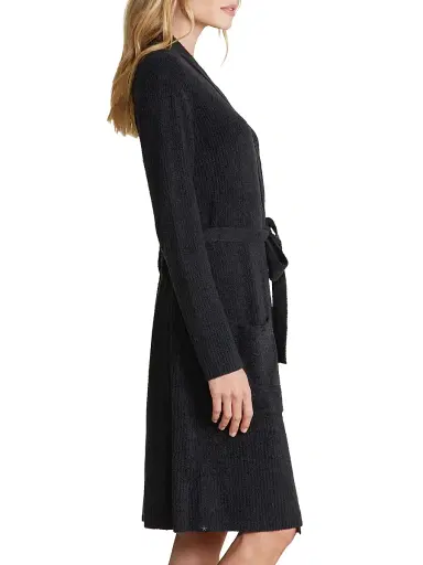 Barefoot Dreams Women's CozyChic Lite Rib-Knit Robe - Black - Size Large | Thumbnail 5