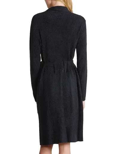 Barefoot Dreams Women's CozyChic Lite Rib-Knit Robe - Black - Size Large | Thumbnail 6