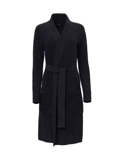 Barefoot Dreams Women's CozyChic Lite Rib-Knit Robe - Black - Size Large | Thumbnail 1